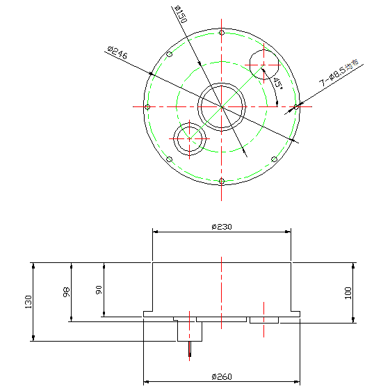 深海勘探取樣器吸盤(pán)電磁鐵尺寸圖